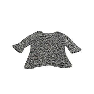 Eileen Fisher Size XL‎ Brown Black White Marled 3/4 Bell Sleeve Sweater #W13-3